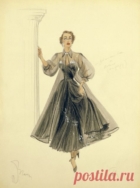 Fashion illustration vintage hollywood glamour costume design ideas