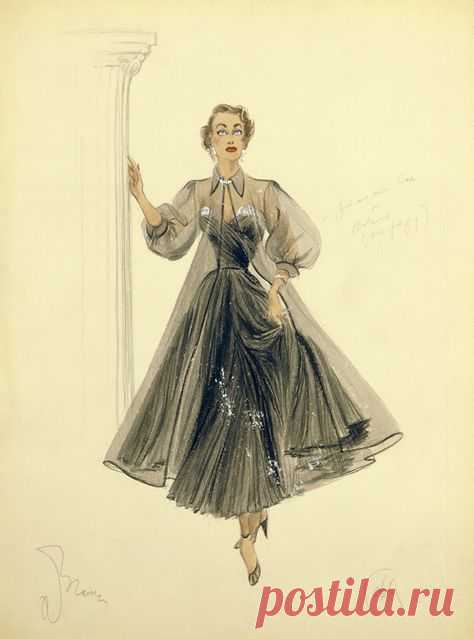 Fashion illustration vintage hollywood glamour costume design ideas