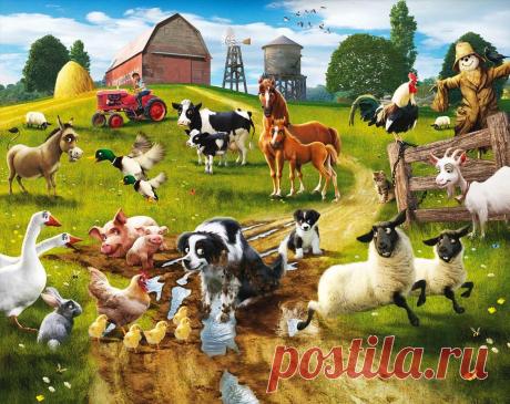 Звуки домашних животных для детей - слушать онлайн