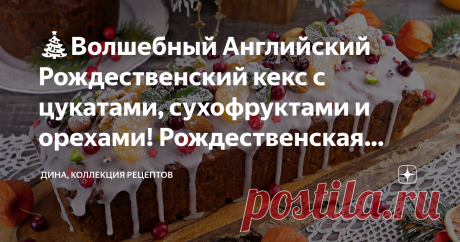 🎄Волшебный Английский Рождественский кекс с цукатами, сухофруктами и орехами! Рождественская выпечк Друзья мои, здравствуйте! С вами Дина и канал "Коллекция Рецептов". Рождественская выпечка - это всегда атмосфера праздника! Она была и остается богатой и разнообразной, и из всего ассортимента, что мне удавалось когда-либо попробовать, пальму первенства на данный момент, я бы отдала именно этому кексу! Сегодня печем Английский Рождественский кекс с цукатами, сухофруктами и...
