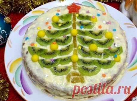 Готовимся к Новому году! ... 
ТОРТ "ЁЛОЧКА" С КИВИ,БАНАНОМ И ЗЕФИРОМ
⠀
Торт "Елочка" с киви, бананом и зефиром, в сочетании с масляно-сметанным кремом хорошо пропитывается, получается очень нежным с изумительным вкусом. Если вы заранее позаботитесь о покупке готовых коржей (они продаются в продуктовых магазинах) и других ингредиентов, то сделать торт к Новогоднему столу не составит большого труда, так как готовится он быстро минут за 40. И вам не придется тратить 1-2 часа ...