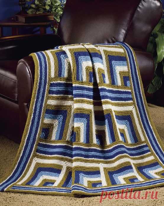 Плед "Квадраты и полоски". Спицами. / Обсуждение на LiveInternet - Российский Сервис Онлайн-Дневников