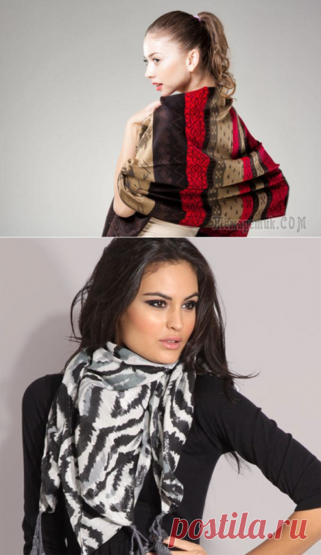 Как носить палантин. Как завязать палантин на шее, на голове