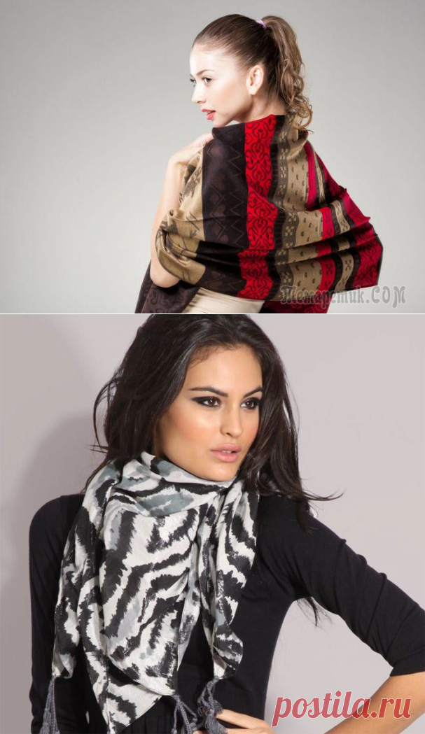 Как носить палантин. Как завязать палантин на шее, на голове