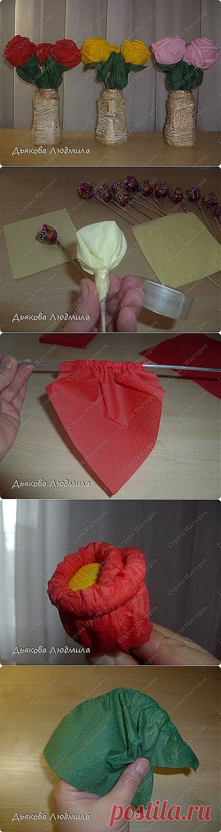 МК сладкой розочки эконом-класса | Конфетный рай