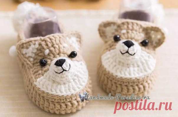 Детские пинетки с собачками крючком
http://handmade-paradise.ru/detskie-pinetki-s-sobachk..