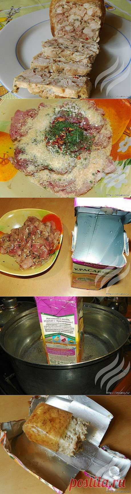 Ветчина куриная рубленая по-домашнему.