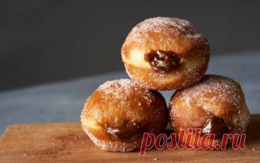 Жареные пончики с шоколадной начинкой — Дачный участок