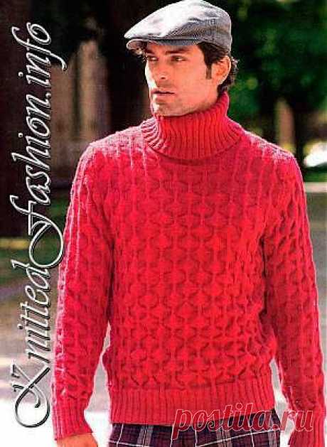 Пуловер с узором &quot;соты&quot; - KnittedFashion.info - Модное Вязание