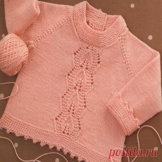 Вязание для малышей кофточки Lace Panel