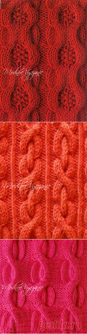 Узоры спицами спрятанная коса и коса-цепь - Модное вязание