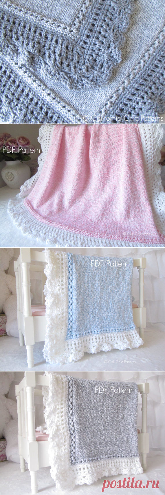 Knitting Pattern Knit Baby Blanket PATTERN 71 Royal