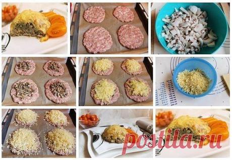 Сугробы" - это необычные и очень вкусные котлетки на новогодний стол. Конечно,такие котлеты можно приготовить и на обед, и на ужин, но они по праву займут достойное место на праздничном столе. По сути - обычные котлетки, однако они действительно похожи на маленькие сугробы. В основании - мясной фарш, затем слоями выкладывается начинка.

А на ней слоями - обжареные шампиньоны, картофель,тёртый сыр. И всё это изобилие поливается майонезом. Вкуснотища, одним словом!

Фарш мяс...