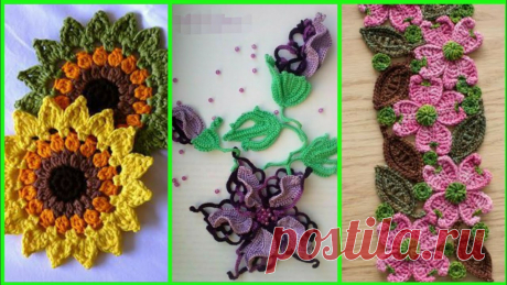 Latest Elegant Free Crochet Hand Made Flower And Aplic Flowers New Idea ---------- 🎀 ----------Download Free Crochet Patterns fromhttps://www.crochetic.com---------- 🎀 ----------