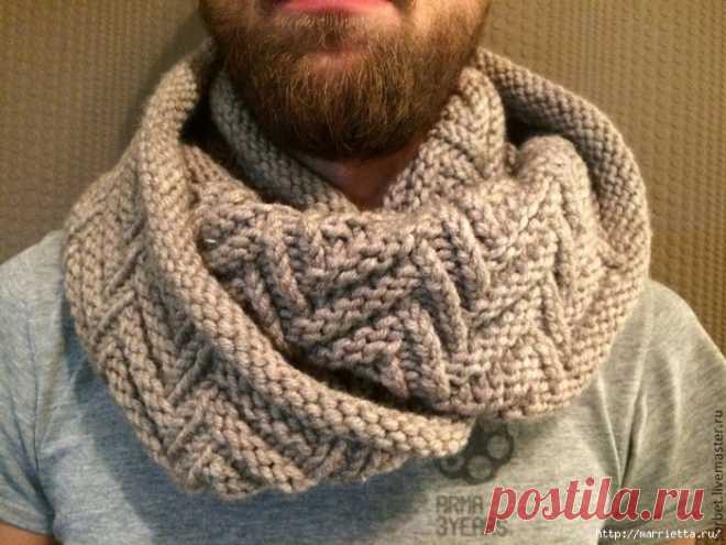 Мужской снуд спицами. Описание — HandMade