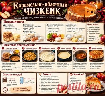 Карамельно-яблочный чизкейк