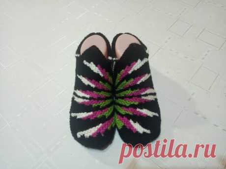 Плетени Терлици #104 - (Knitted Slippers) (Тапочки спицами) (Patik) (Pantufas passo a passo)