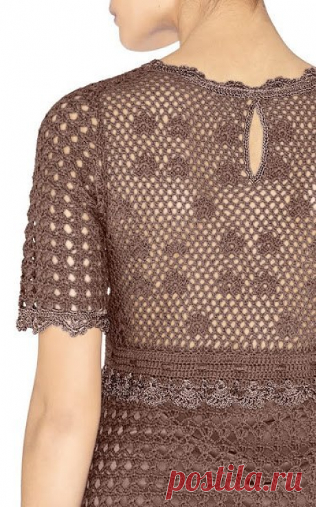 Летнее ажурное платье вязаное крючком со схемами. Summer Dress openwork crochet schemes | Вязание для всей семьи