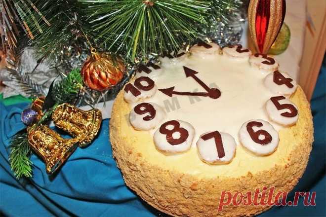 Торт Часы на Новый год 2015