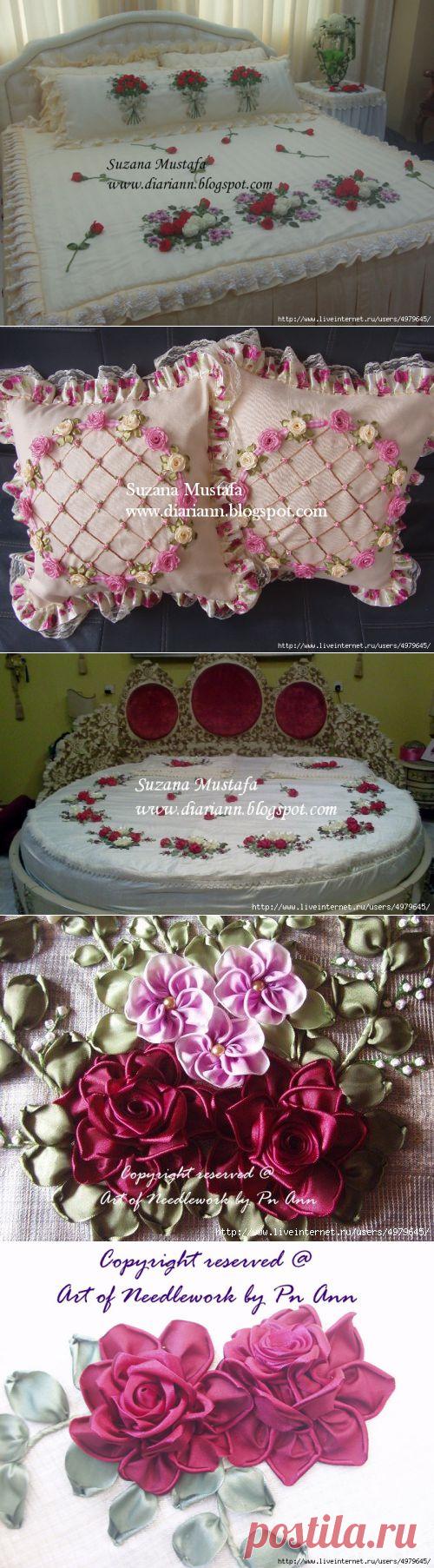 ВЕЛИКОЛЕПНАЯ ВЫШИВКА ПОСТЕЛЬНОГО БЕЛЬЯ ОТ СЮЗАННЫ | Варварушка-Рукодельница