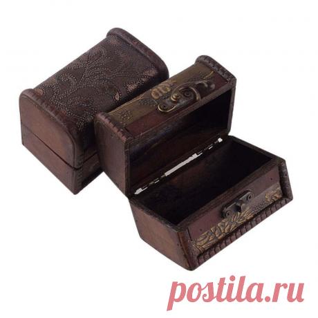 2017 Старинные Ювелирные Изделия Box Дело Организатор Хранения Мини Дерево Цветочным Узором Контейнер Ручной Металлический Замок Небольшие Ящики Деревянные купить на AliExpress