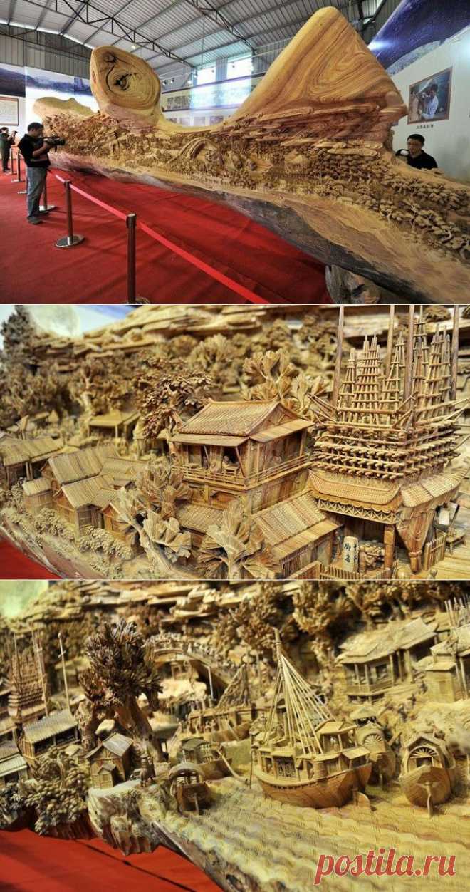 Умопомрачительная скульптура из старого дерева