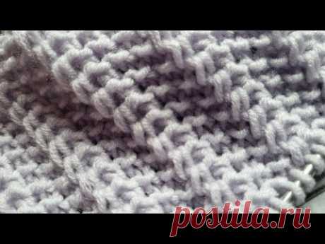 Колосок с рисом🧶новый узор спицами🧶knitting pattern.