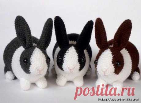 Кролик крючком. Амигуруми схемы и описания. Автор: Rioritta | IRINELY.ART