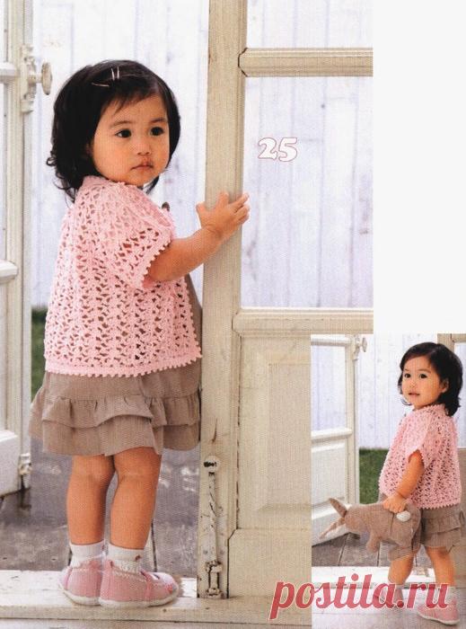 Ажурный жакет для малышки.