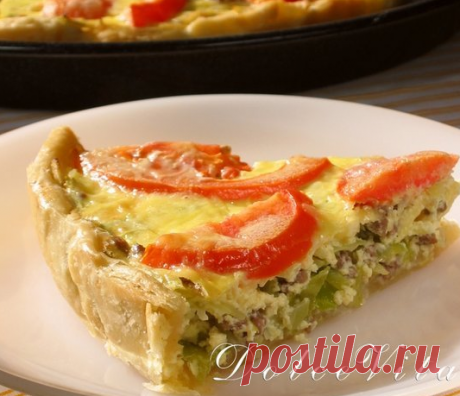 Открытый пирог с капустой и мясным фаршем