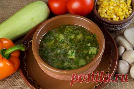 Суп из кабачков с грибами и кукурузой - Супы, борщи, чорбы, замы