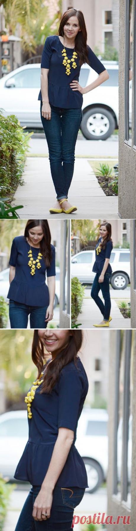 Как перешить футболку в топ с баской | Ladiesvenue