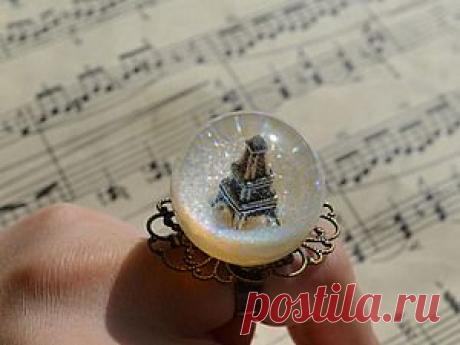 кольцо сфера&quot;Париж &quot;из эпоксидной смолы - Ярмарка Мастеров - ручная работа, handmade