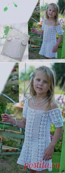 Ажурное платье на лето | Вязание для детей %