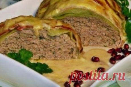 Мясной рулет «Голубец» в сливочном соусе
