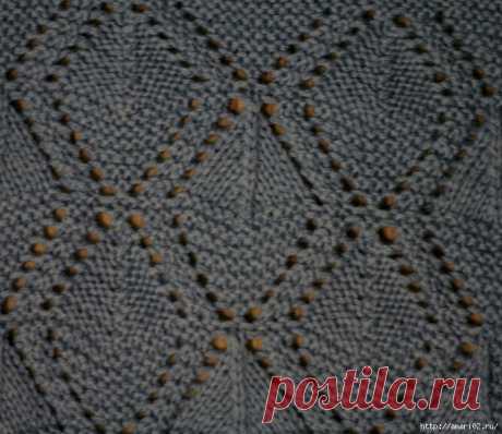 Плед, а может быть и шарф спицами, двухсторонним узором.