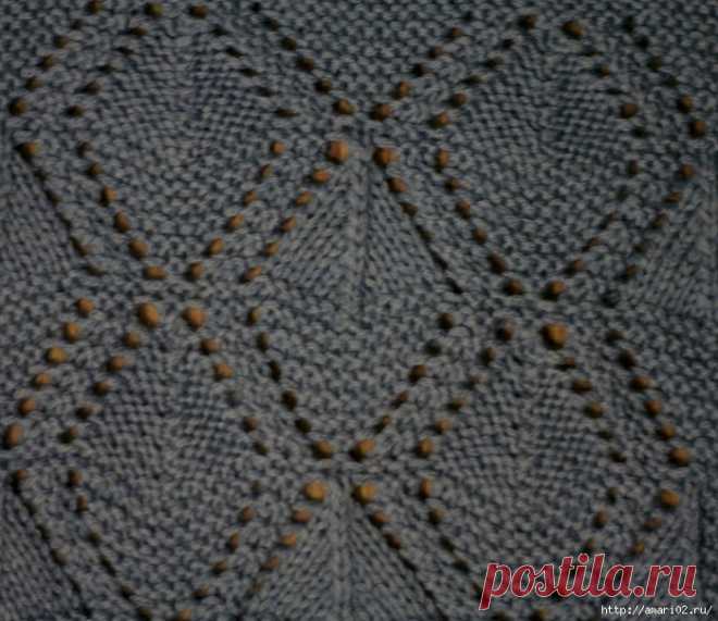 Плед, а может быть и шарф спицами, двухсторонним узором.