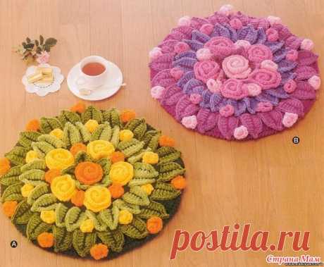 *Вяжем коврик на табурет. - Все в ажуре... (вязание крючком) - Страна Мам