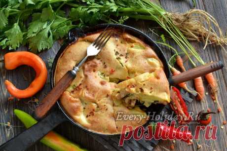 Заливной пирог с мясом и картошкой в духовке, пошаговый рецепт с фото