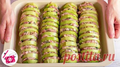 Домашняя кухня: Лучше ГОЛУБЦОВ! Кабачки с Фаршем в Духовке БЕЗ ХЛОПОТ. Готовим дома Быстрый УЖИН из кабачков