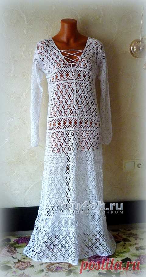 Ажурное платье крючком. Работа Олеси Петровой