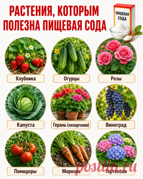Растения, которым пищевая сода пойдёт на пользу