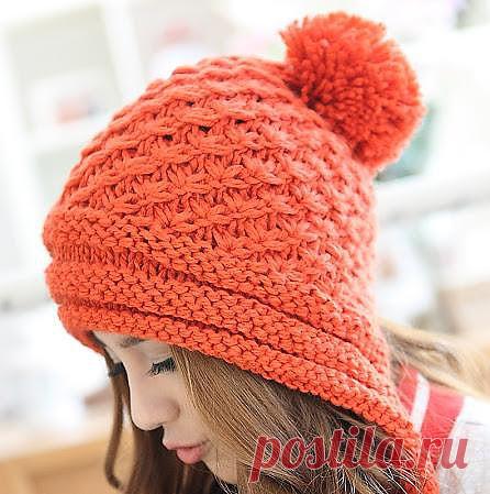 Вязаная шапка &laquo;Маргаритки&raquo;  : Вязание на oleksi.ru