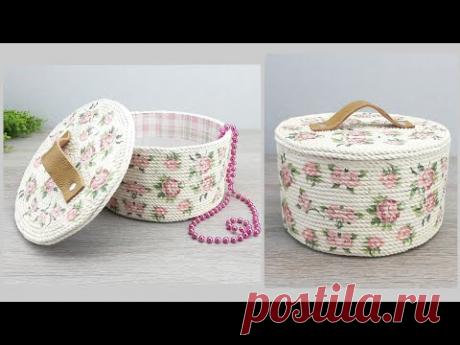 DIY Красивая ШКАТУЛКА из картона и веревки
