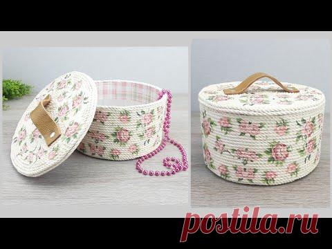 DIY Красивая ШКАТУЛКА из картона и веревки