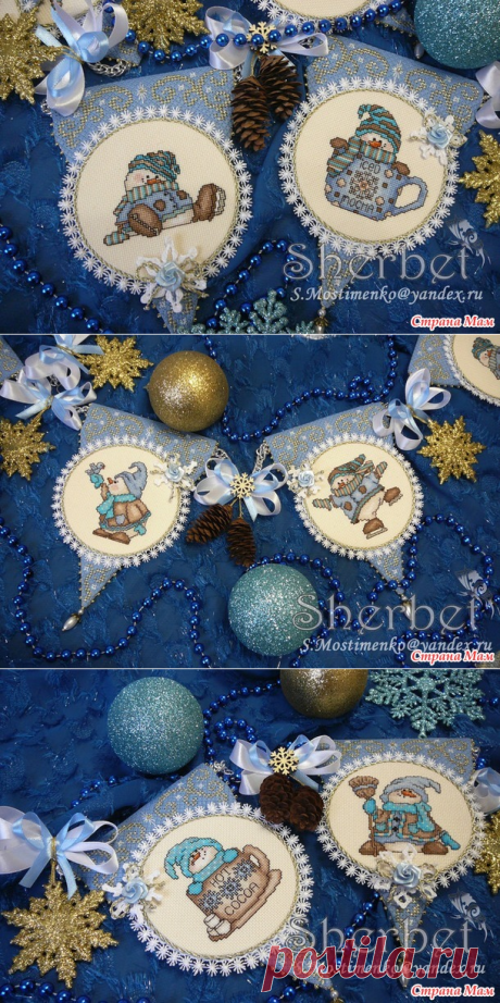 Новогодняя гирлянда "Cocoa Snowmen" - Бискорню и другие "кривульки" - Страна Мам