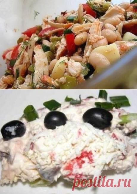 Салат с фасолью и курицей / Простые рецепты
