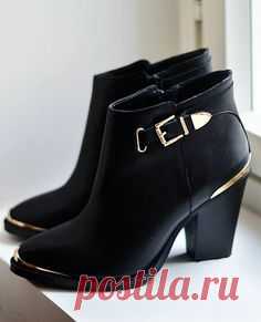 Black and gold leather boots from Steve Madden