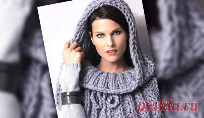 Пелерина с капюшоном | Loveknitting.ru