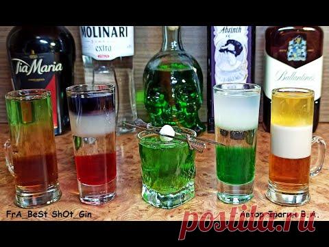 ТОП- 5 Популярных огненных коктейлей (Шотов)Горящий Генри Стратосфера Таракан Зеленый змей Оборотень